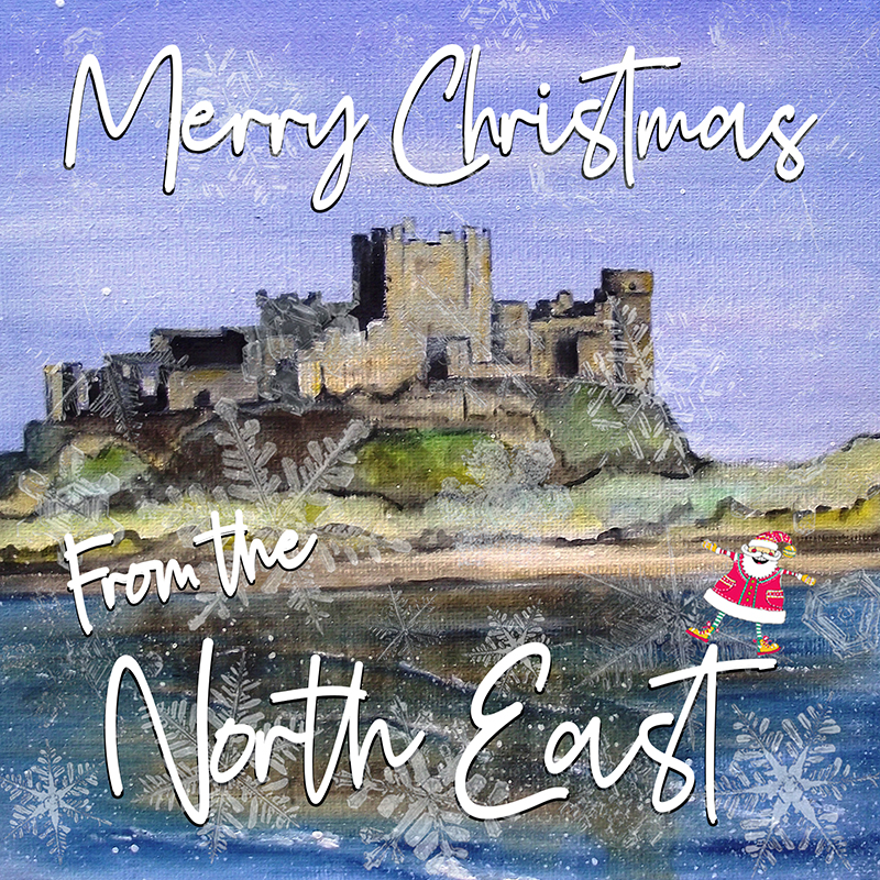 Bamburgh Castle Christmas Card.